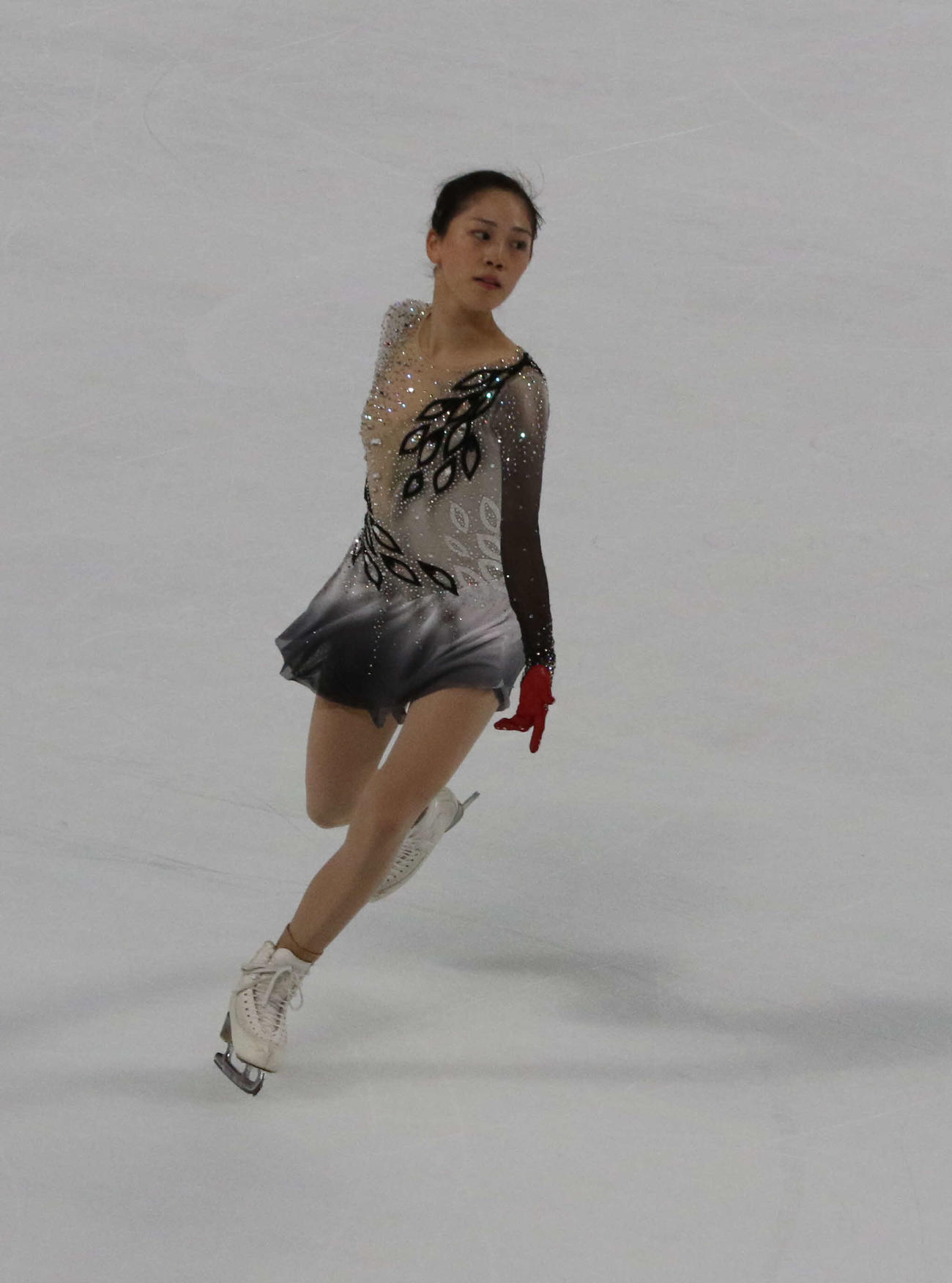 フリー前の公式練習で滑る吉田陽菜