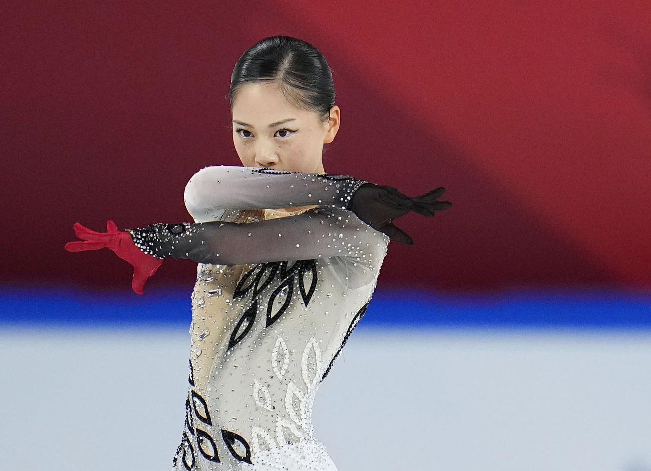 初優勝を果たした吉田陽菜の女子フリーの演技（共同）