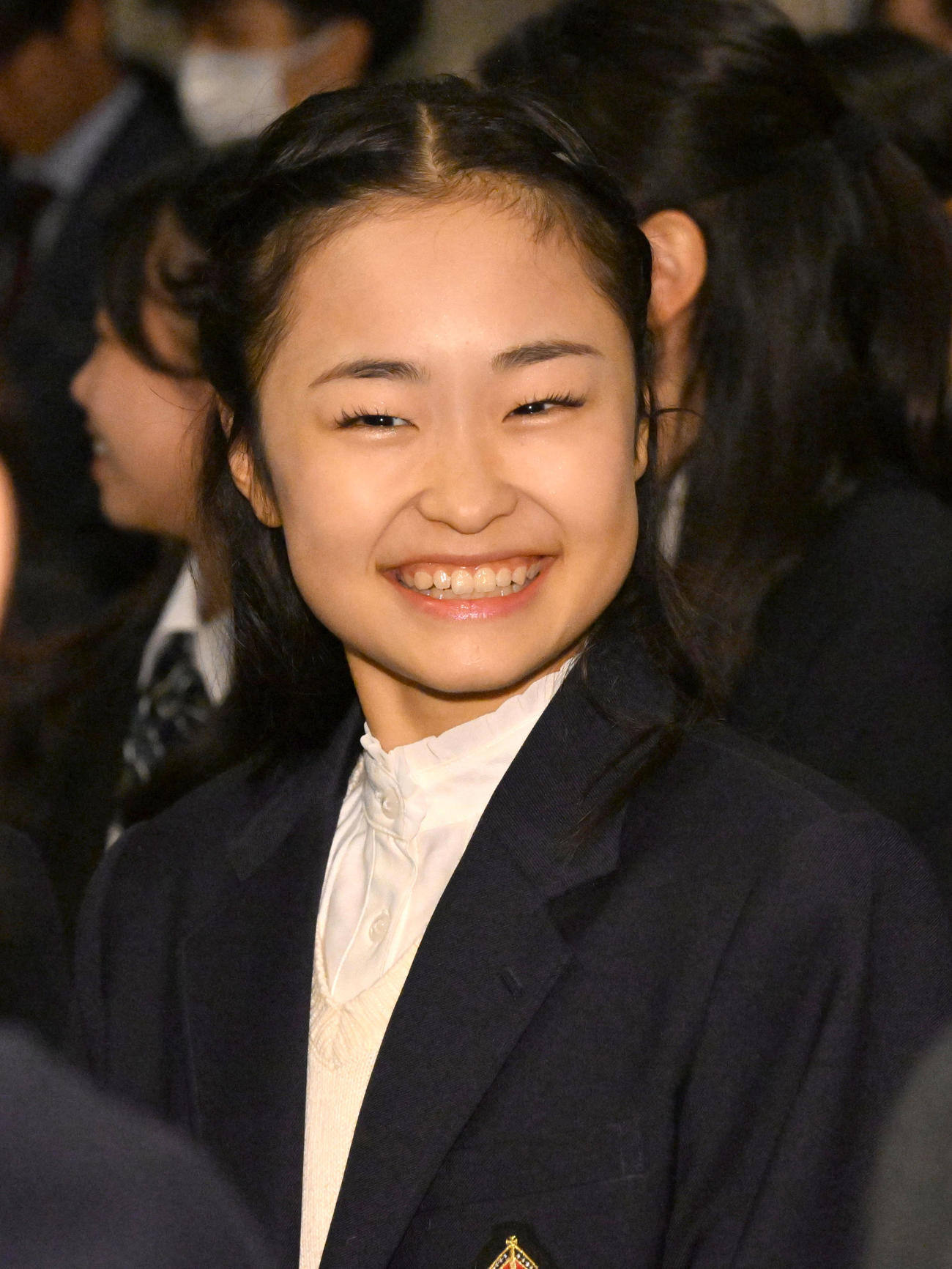 開会式に参加する島田麻央（撮影・石井愛子）