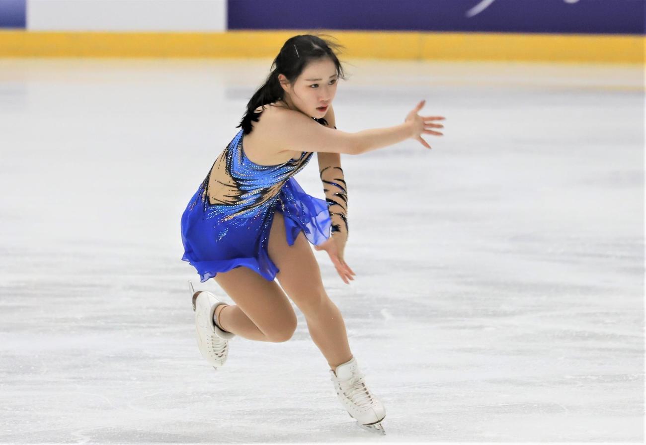 フィギュアスケートGPシリーズフィンランド大会　女子SPで演技を披露する河辺（撮影・藤塚大輔）（撮影・藤塚大輔）