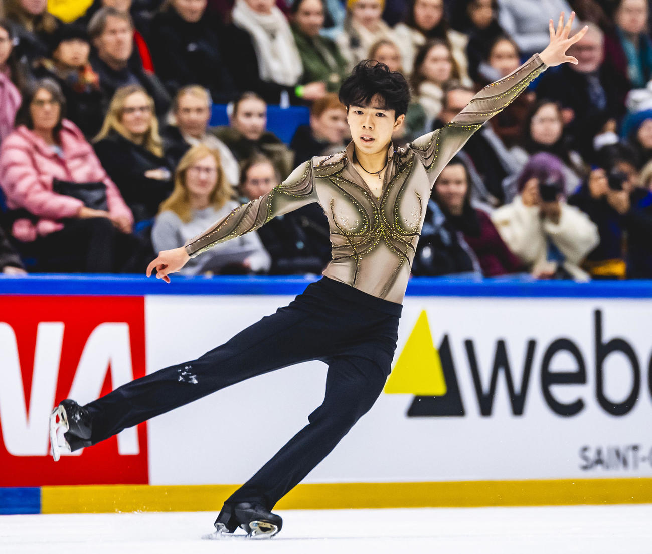 男子で2位だった佐藤駿のフリー（ISU提供・ゲッティ＝共同）