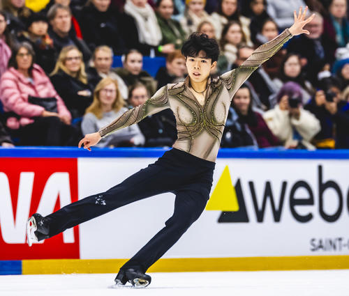 男子で2位だった佐藤駿のフリー（ISU提供・ゲッティ＝共同）