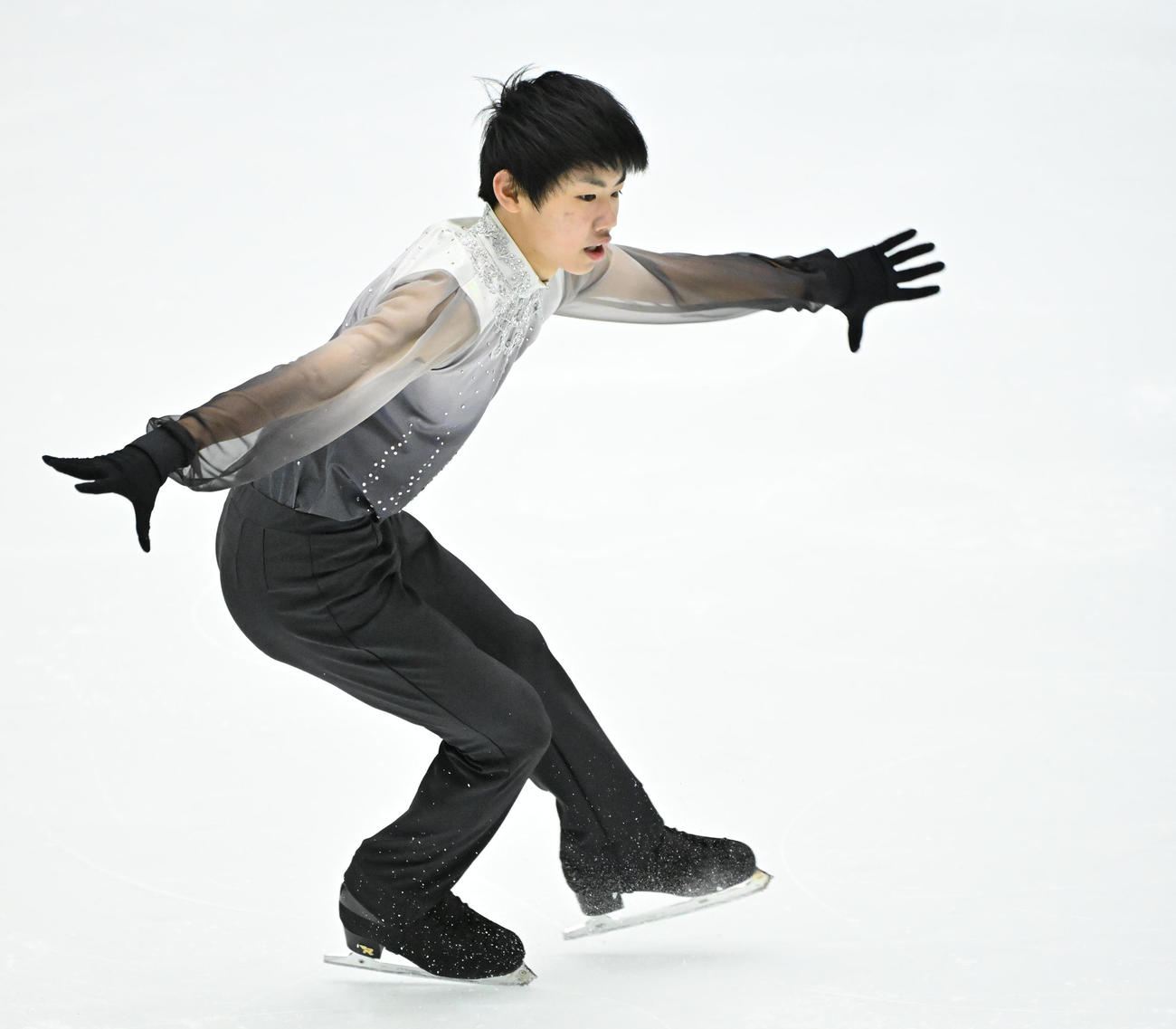 男子ショート　演技を披露する蛯原大弥（撮影・石井愛子）