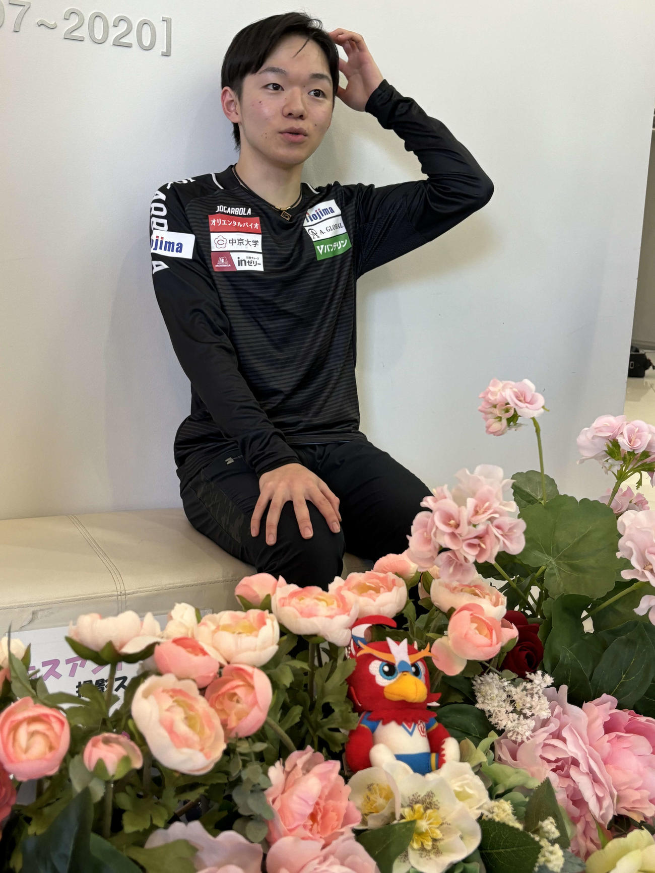 公開練習後に思いを語る鍵山優真（撮影・松本航）