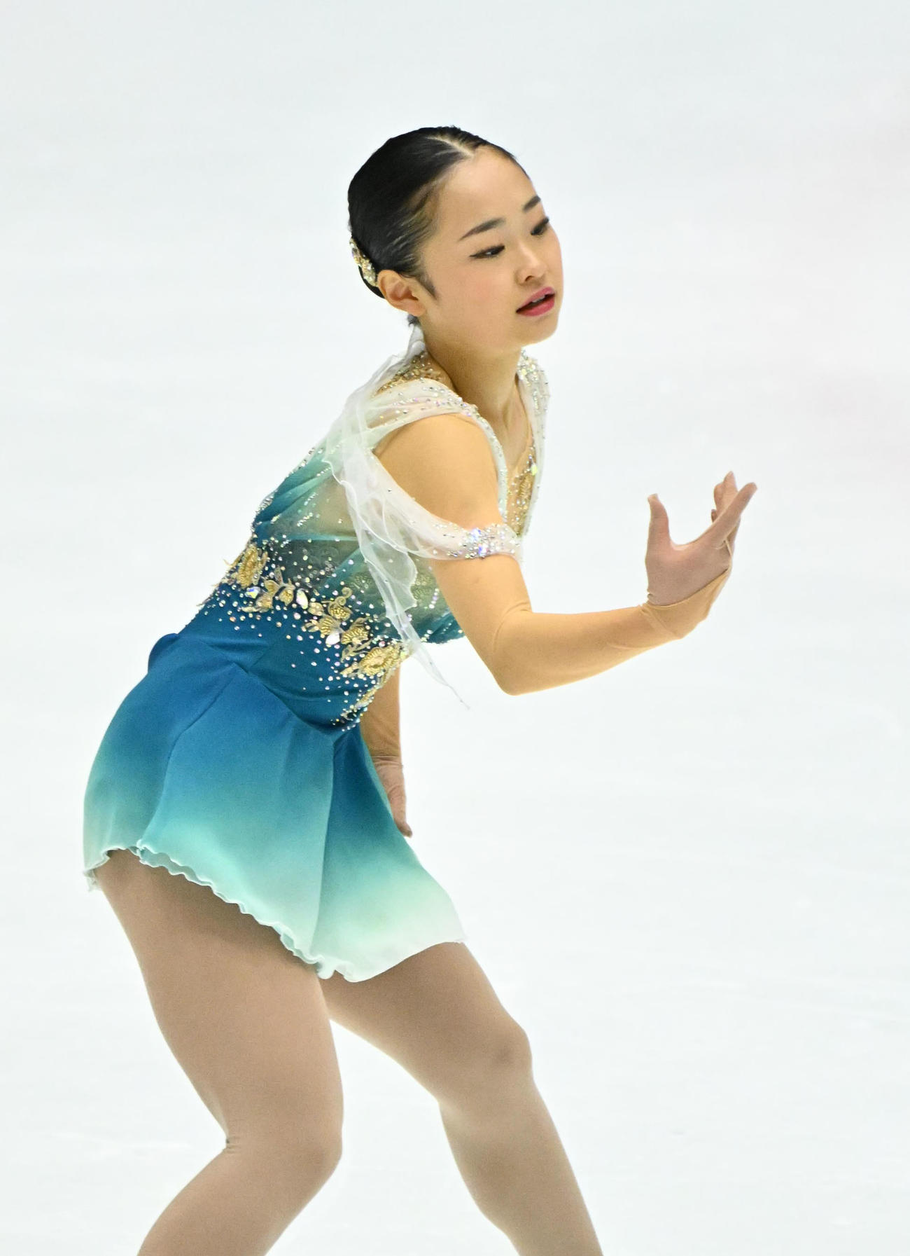 女子フリー　演技を披露する島田麻央（撮影・石井愛子）