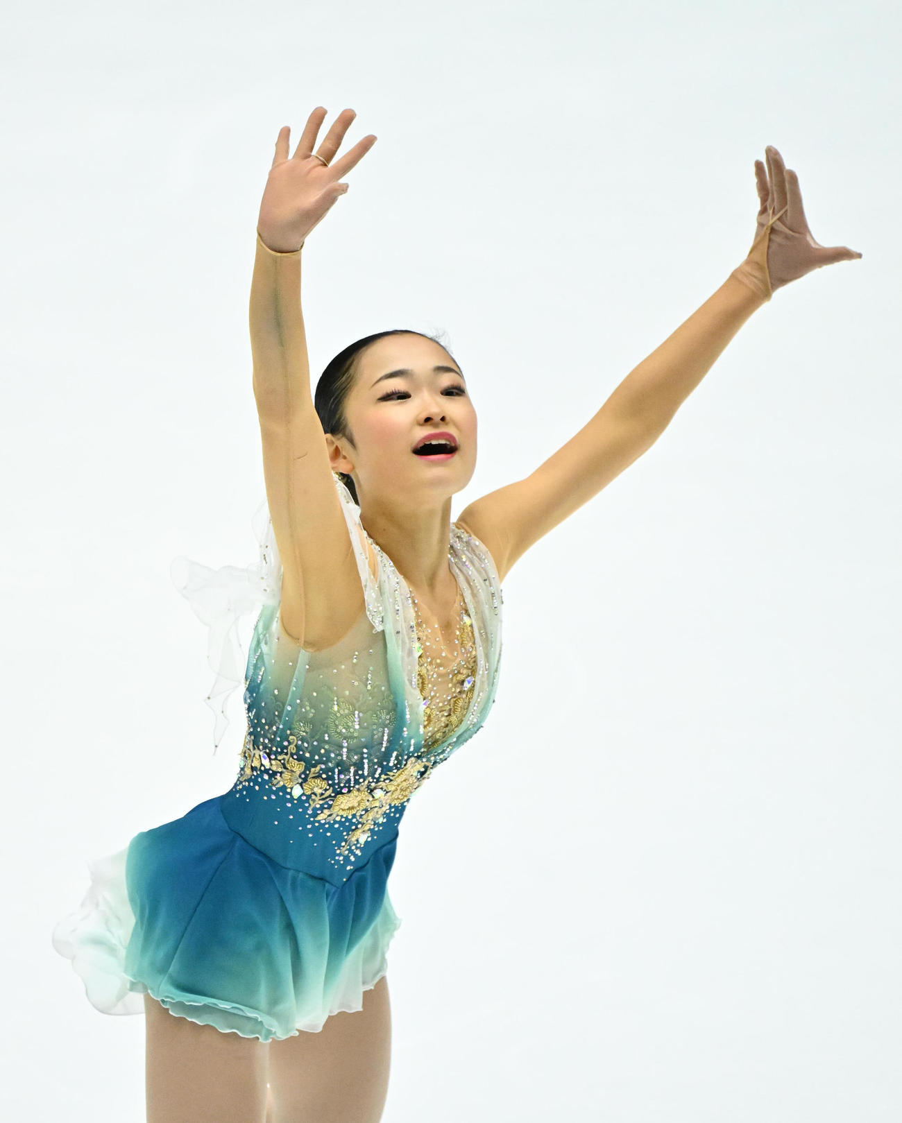 女子フリー　演技を披露する島田麻央（撮影・石井愛子）