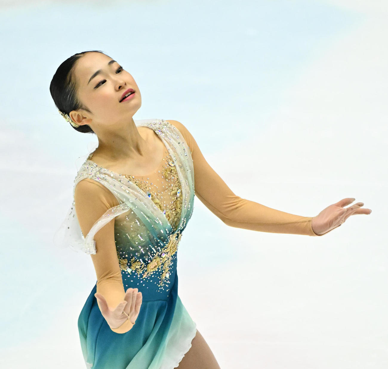 女子フリー　演技を披露する島田麻央（撮影・石井愛子）