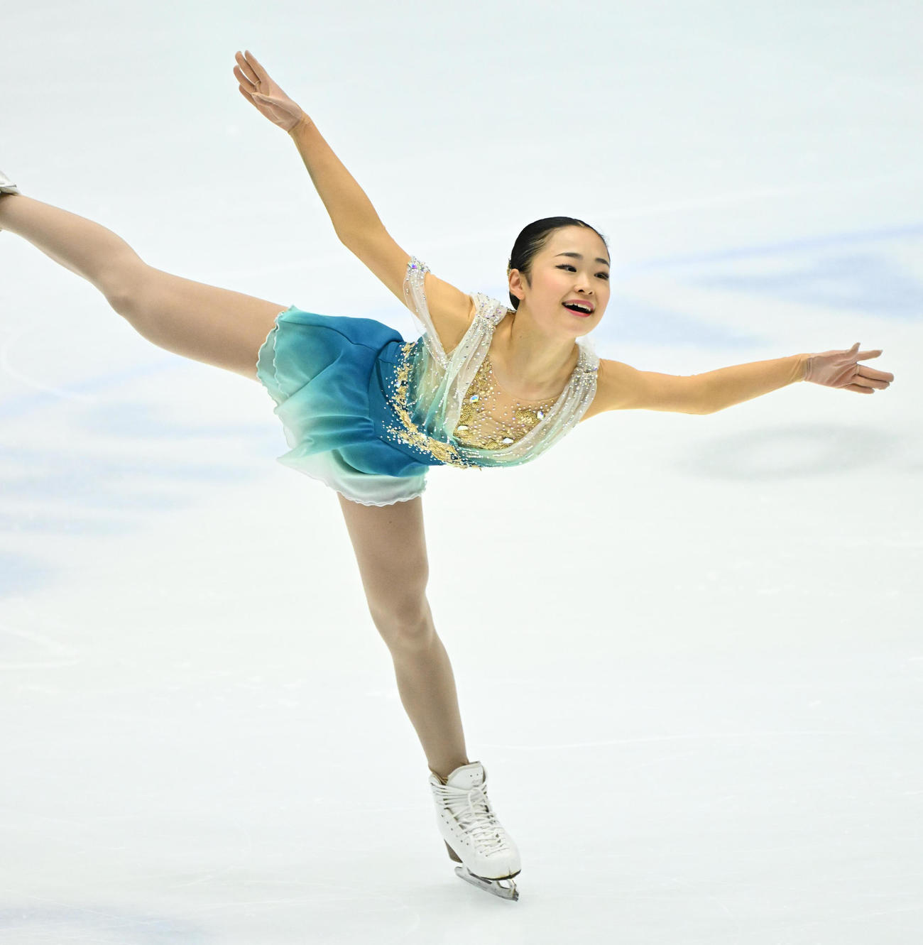 女子フリー　演技を披露する島田麻央（撮影・石井愛子）