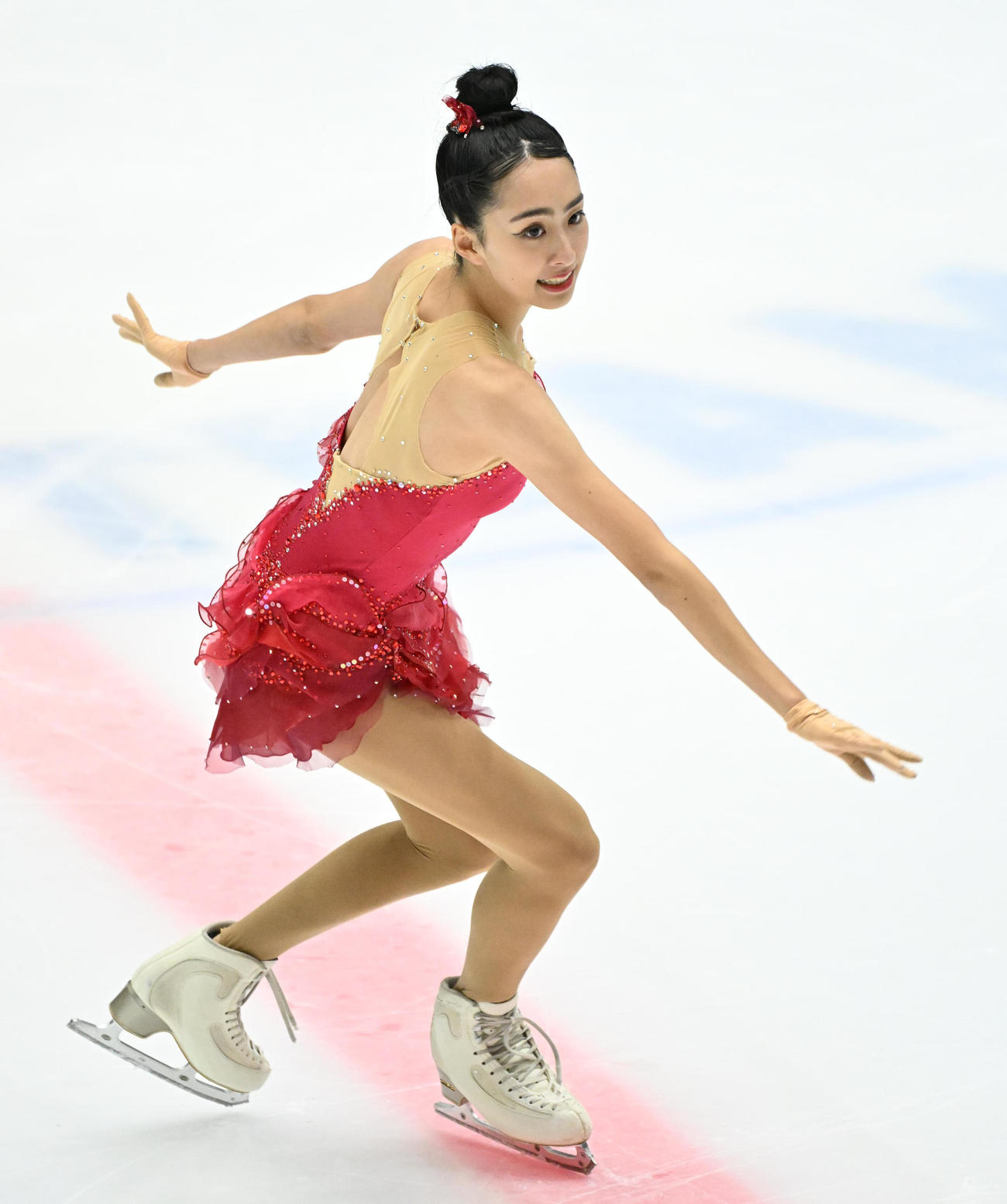女子フリー　演技を披露する櫛田育良（撮影・石井愛子）