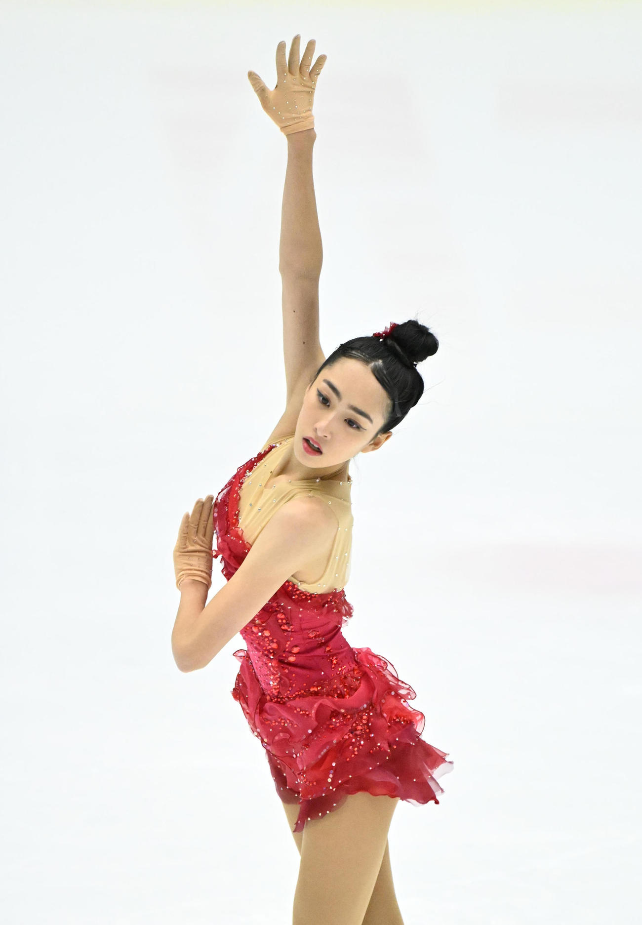 女子フリー　演技を披露する櫛田育良（撮影・石井愛子）