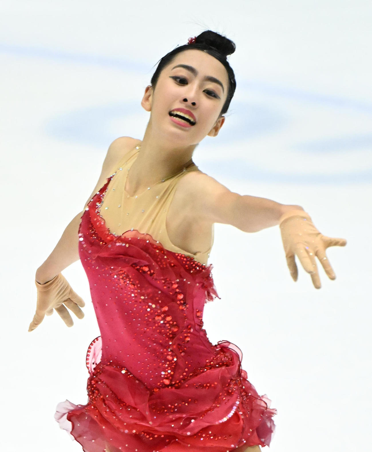 女子フリー　演技を披露する櫛田育良（撮影・石井愛子）