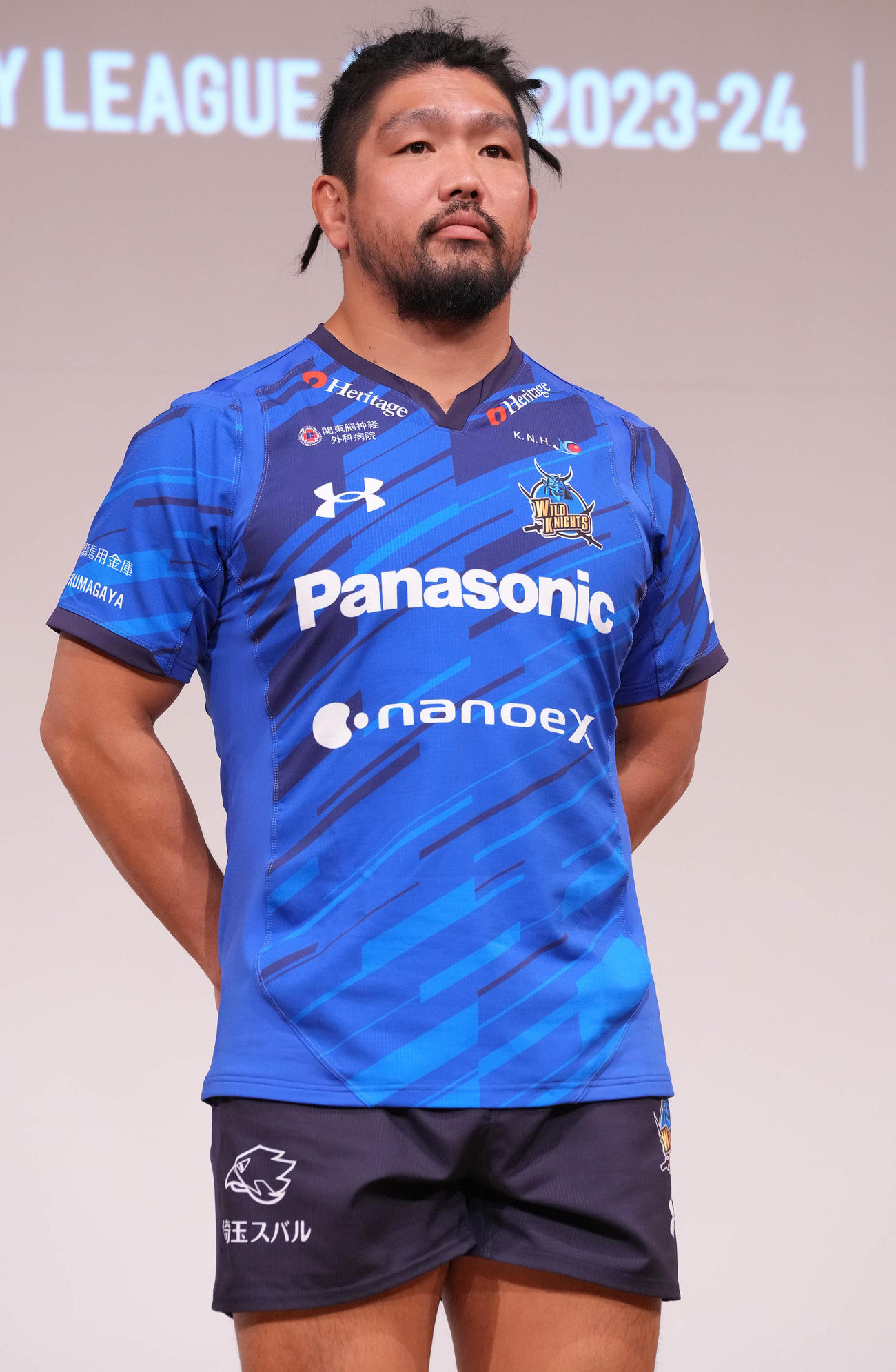 ラグビーリーグワンの開幕直前メディアカンファレンスに登壇した埼玉堀江（撮影・鈴木みどり）