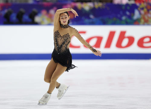 女子フリーで演技するアバ・マリー・ジーグラー(撮影・前田充)
