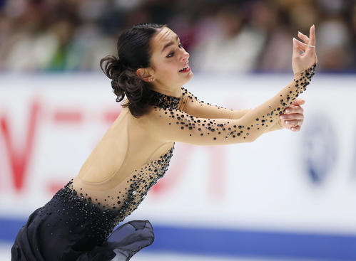女子フリーで演技するアバ・マリー・ジーグラー(撮影・前田充)
