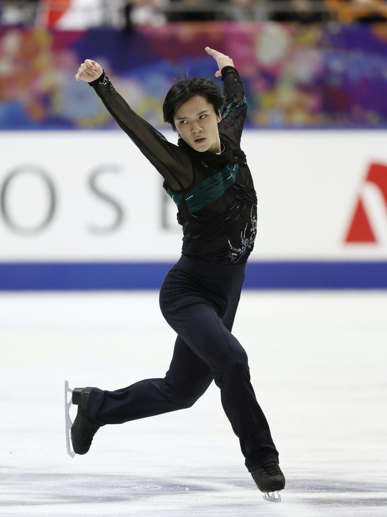 男子で2位の宇野昌磨のフリー（共同）