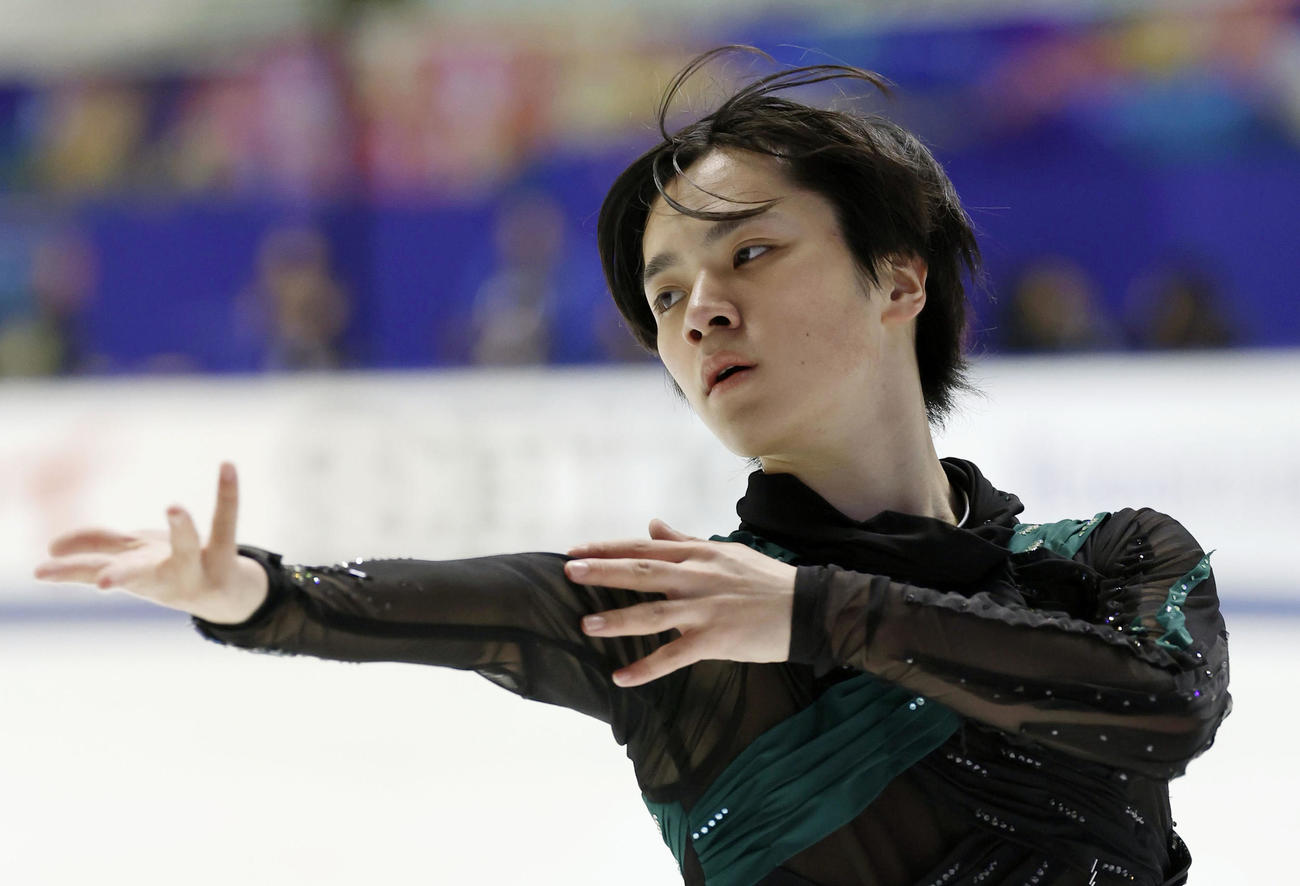 男子で2位の宇野昌磨のフリー（共同）