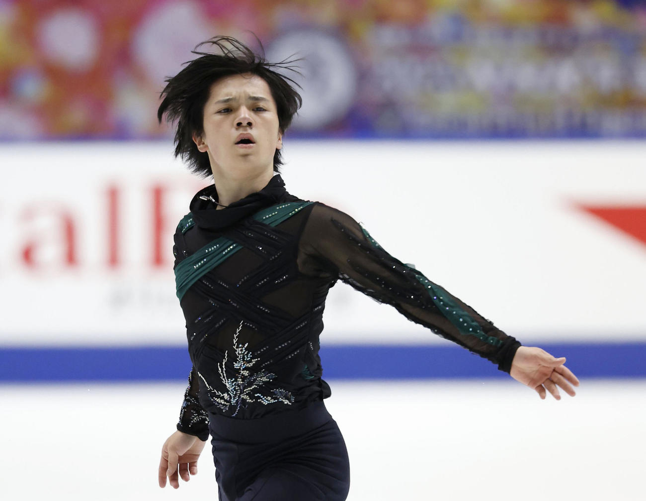 男子で2位の宇野昌磨のフリー（共同）