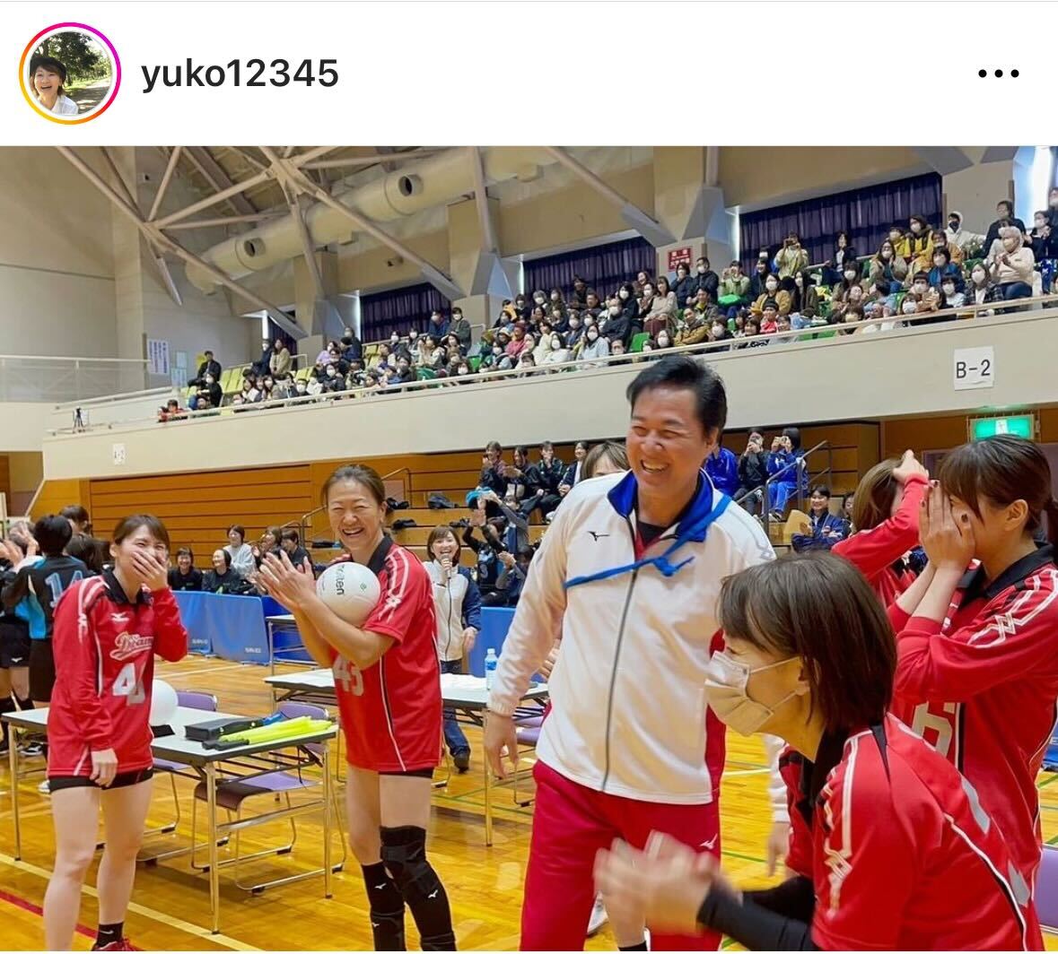佐野優子さんら元日本代表オールスターによるママさんバレーボール大会（佐野優子さんのインスタグラムから）