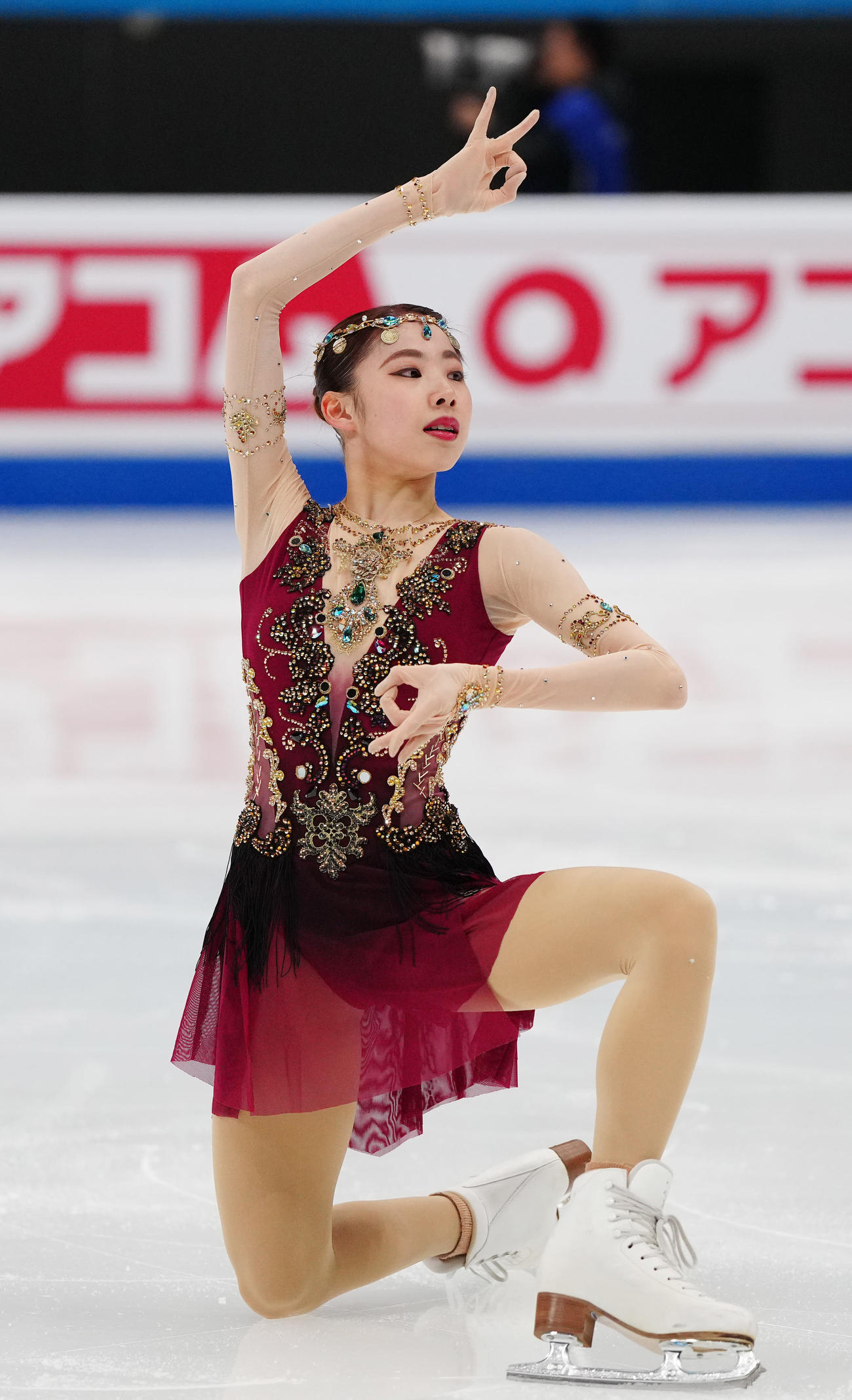 女子SPの演技に臨んだ住吉（撮影・江口和貴）