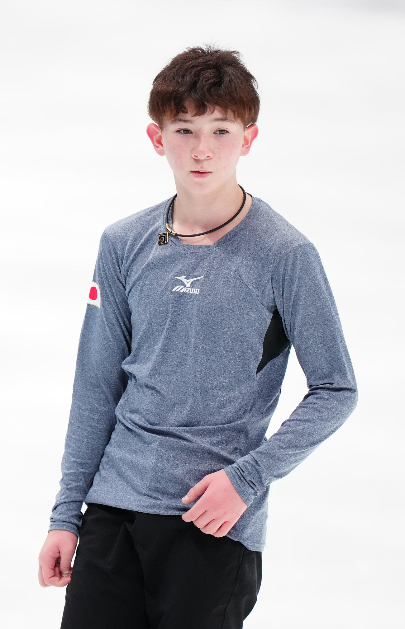 フィギュアスケートGPファイナルの公式練習に臨むジュニア男子の中田（撮影・江口和貴）