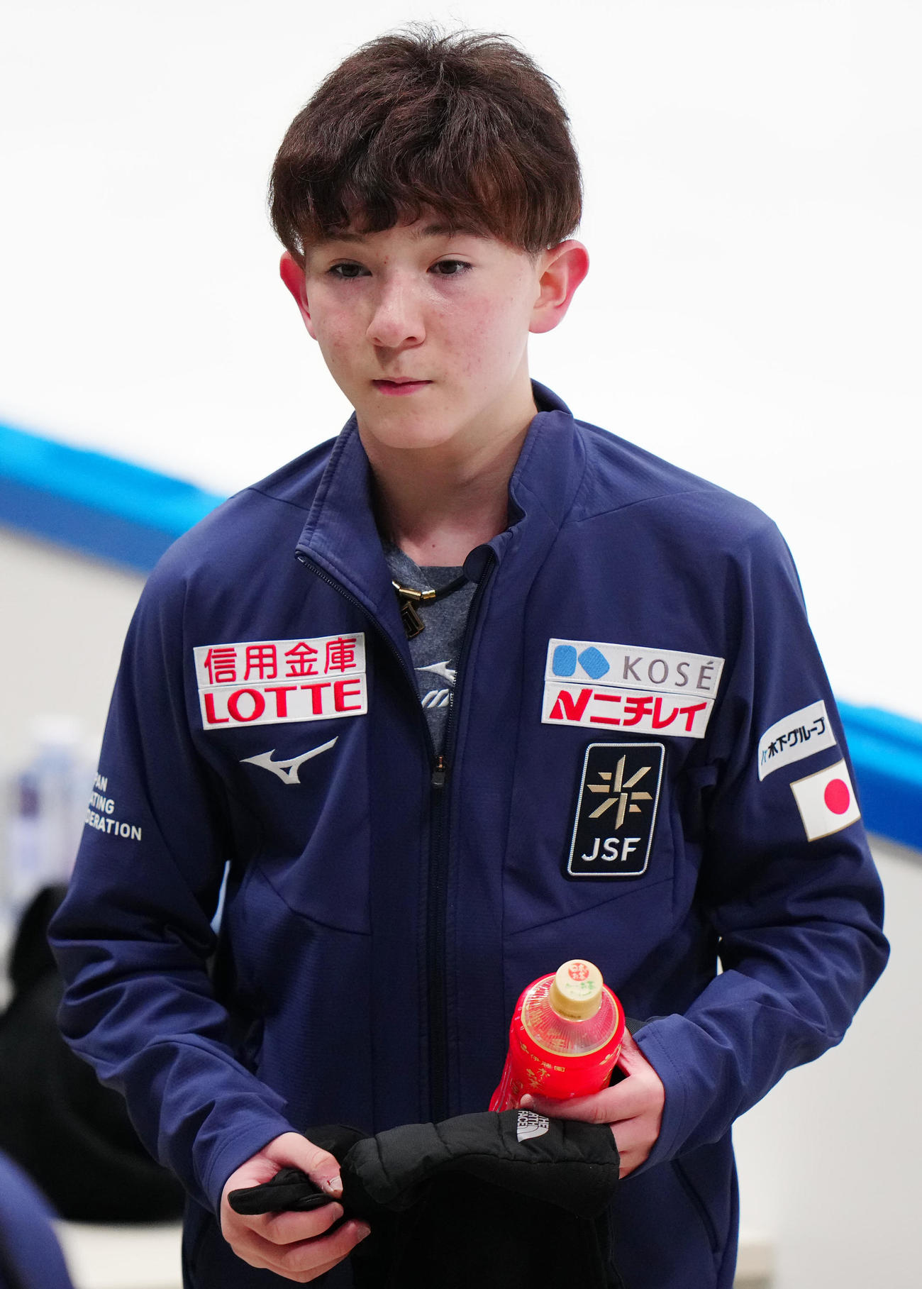 フィギュアスケートGPファイナルの公式練習を終えたジュニア男子の中田（撮影・江口和貴）