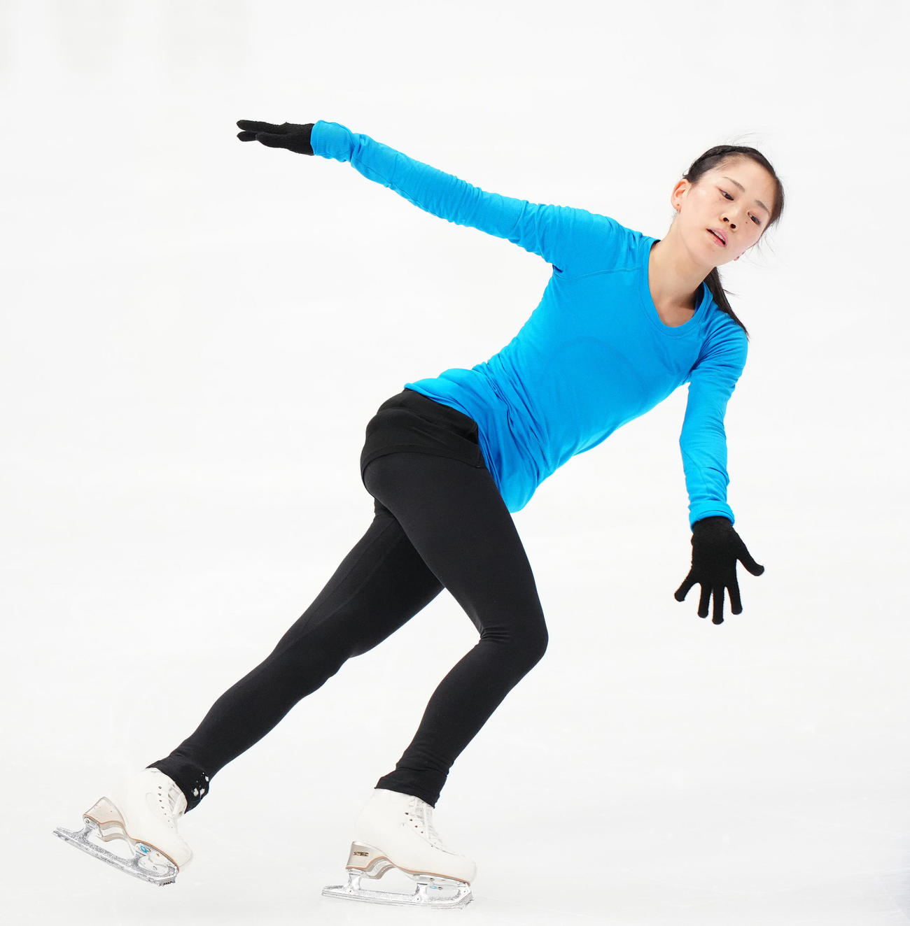 フィギュアスケートGPファイナルの公式練習に臨む吉田（撮影・江口和貴）