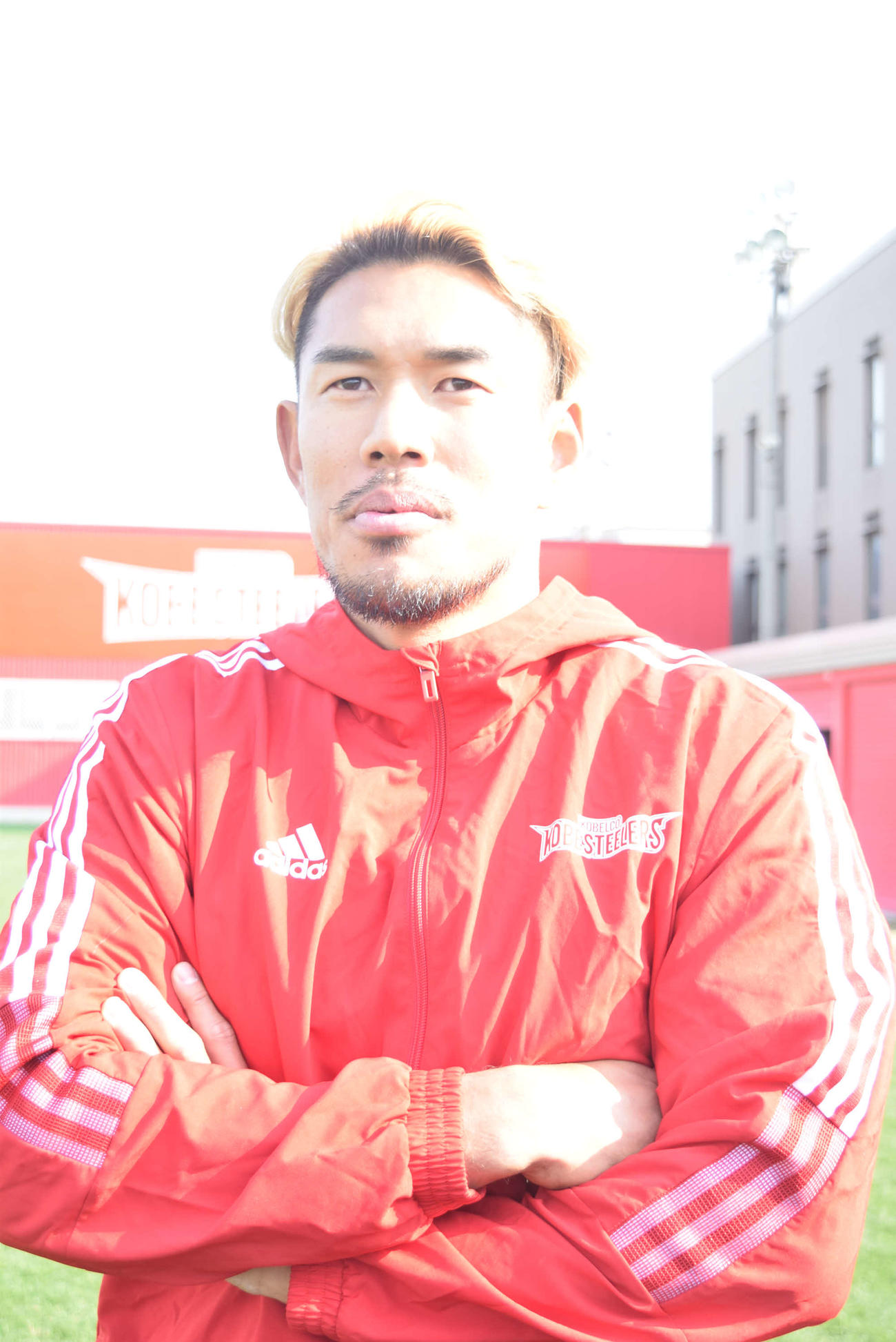 開幕戦への意気込みを語る山中亮平（撮影・阪口孝志）