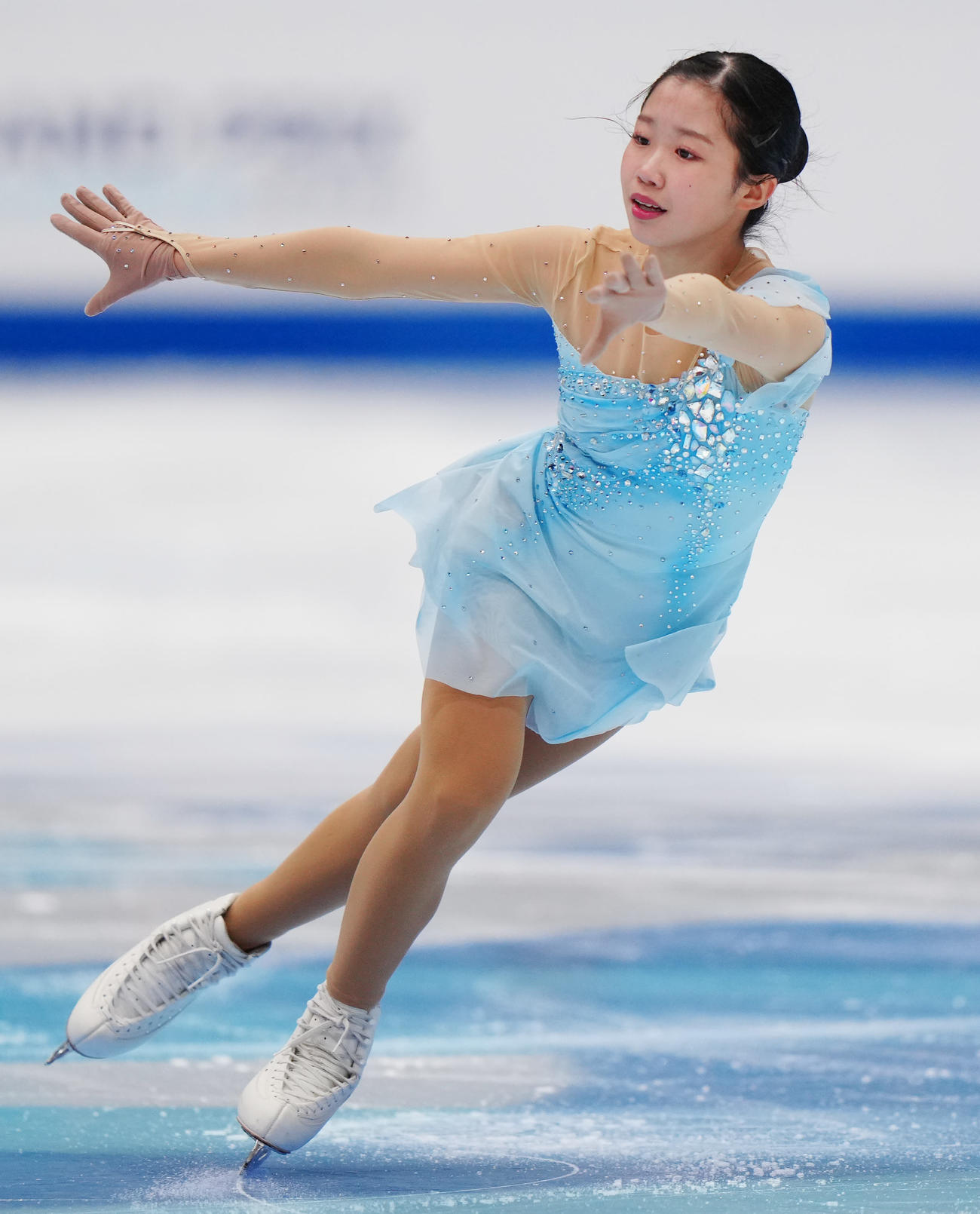 ジュニア女子SPの演技に臨む中井（撮影・江口和貴）