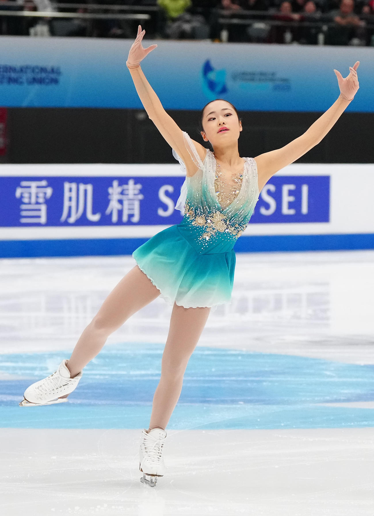 ジュニア女子フリーの演技に臨む島田（撮影・江口和貴）
