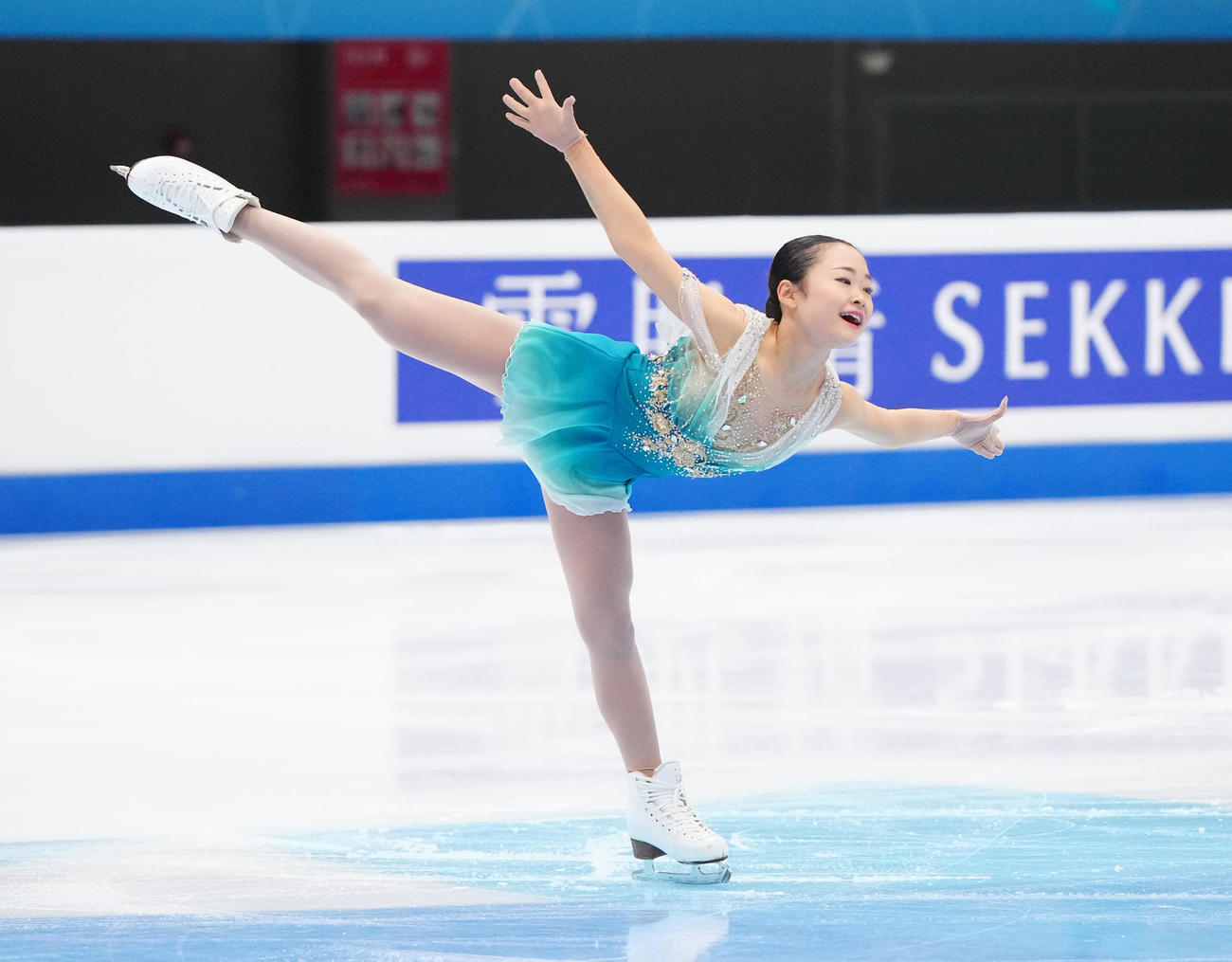 ジュニア女子フリーの演技に臨む島田（撮影・江口和貴）