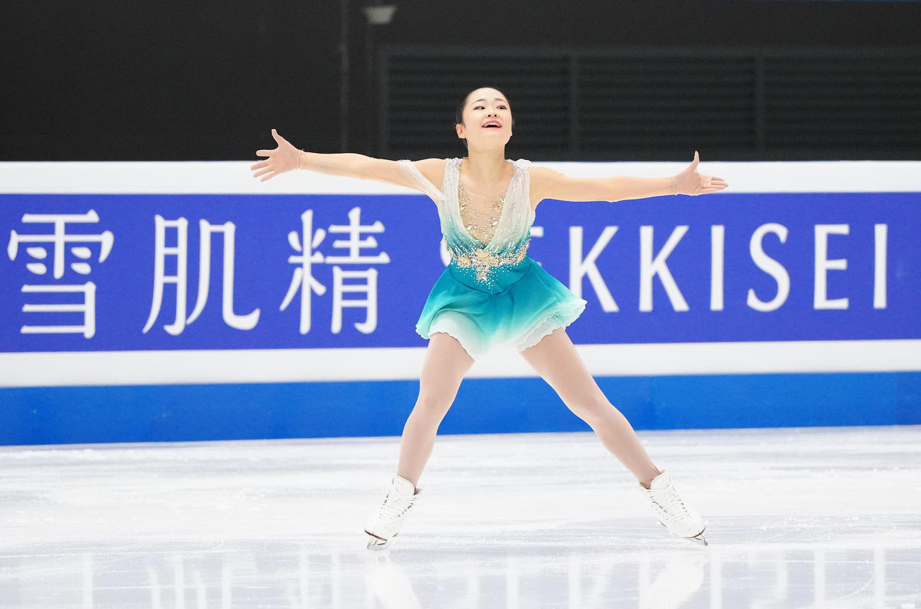 ジュニア女子フリーの演技に臨む島田（撮影・江口和貴）