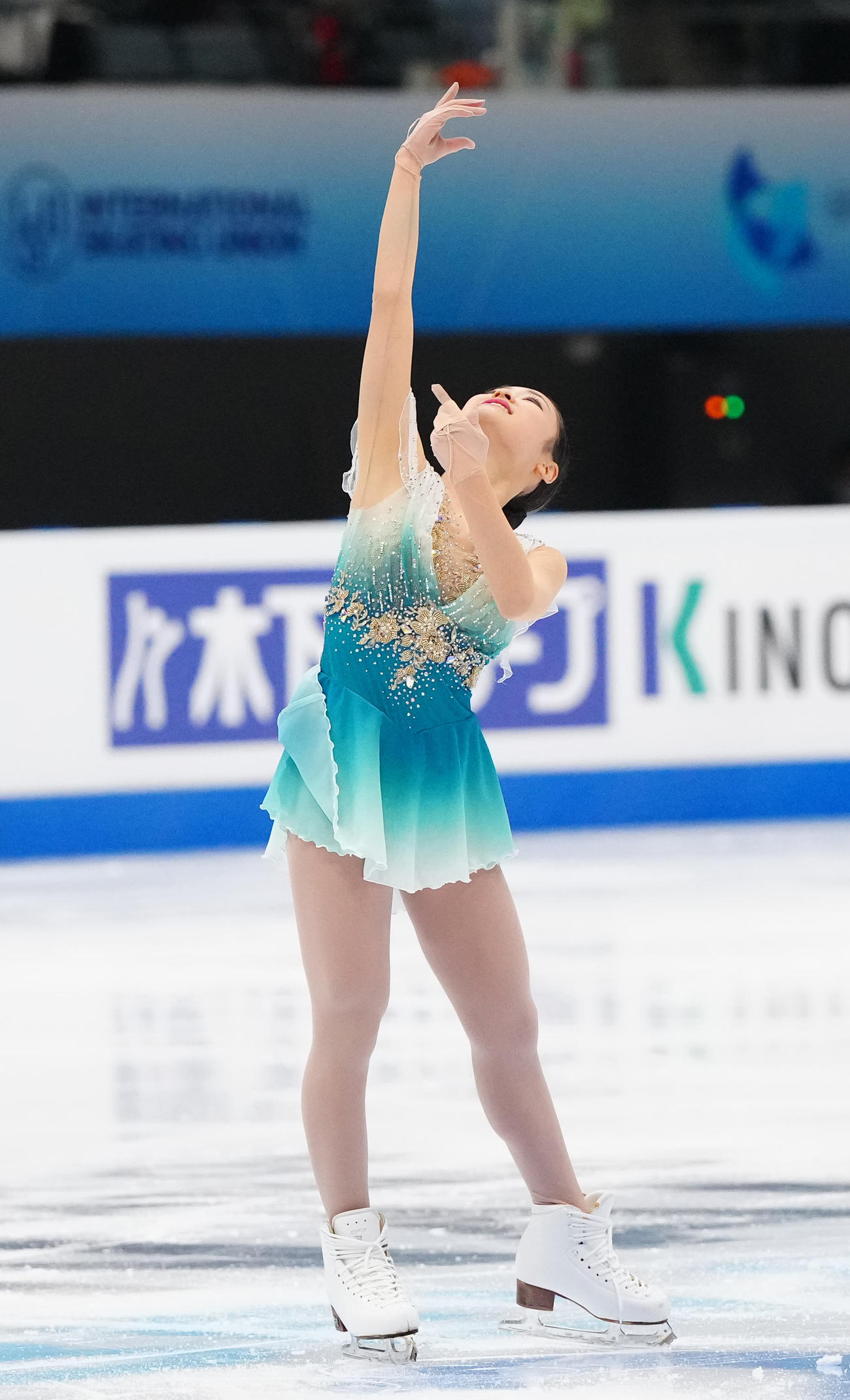 ジュニア女子フリーの演技を終えた島田（撮影・江口和貴）
