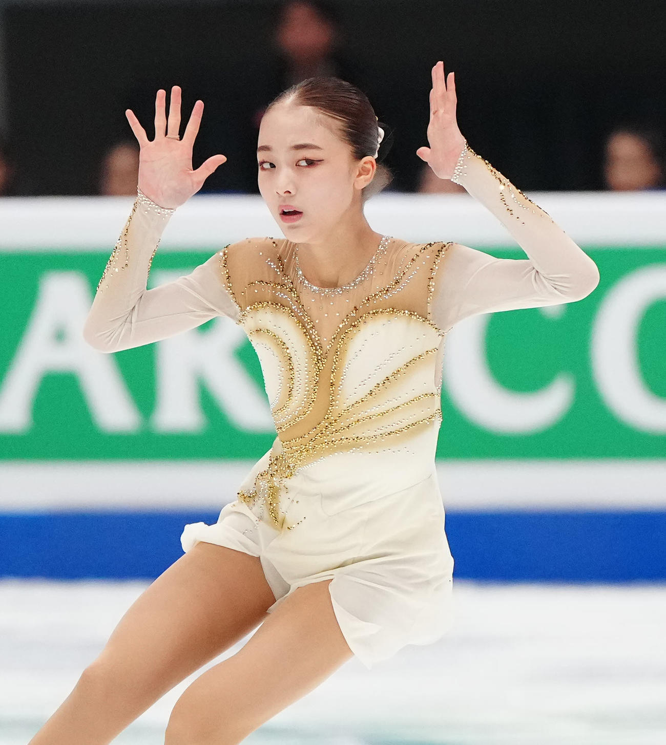 ジュニア女子フリーの演技に臨む上薗（撮影・江口和貴）
