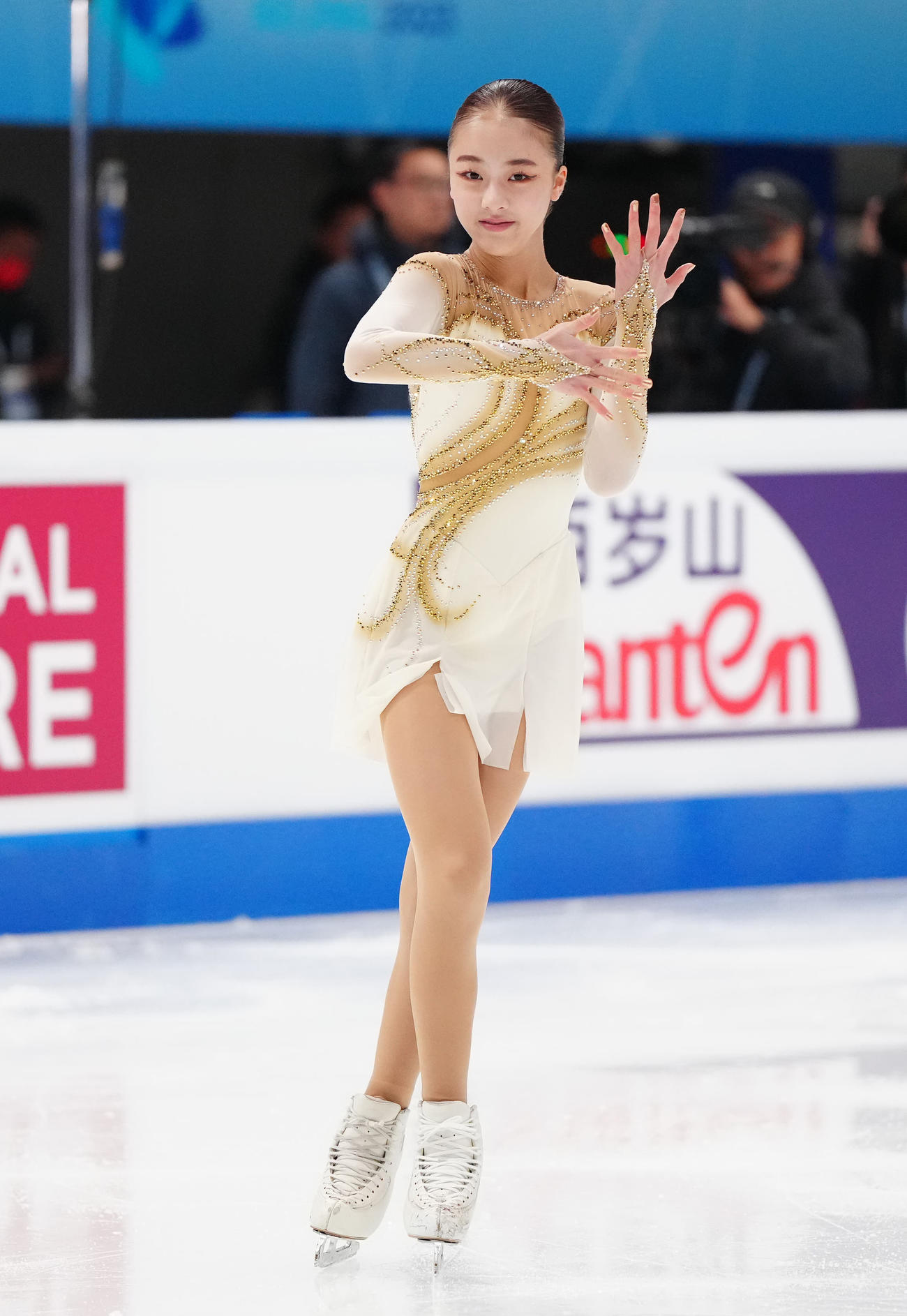 ジュニア女子フリーの演技に臨む上薗（撮影・江口和貴）