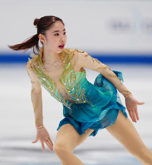 女子フリーの演技に臨む住吉（撮影・江口和貴）