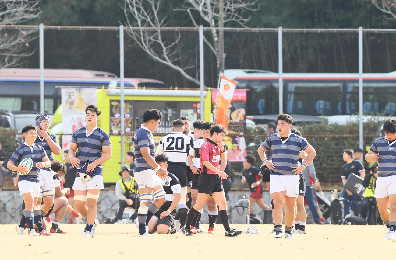 同大対大体大　大体大に勝利した同大フィフティーン（撮影・上山淳一）