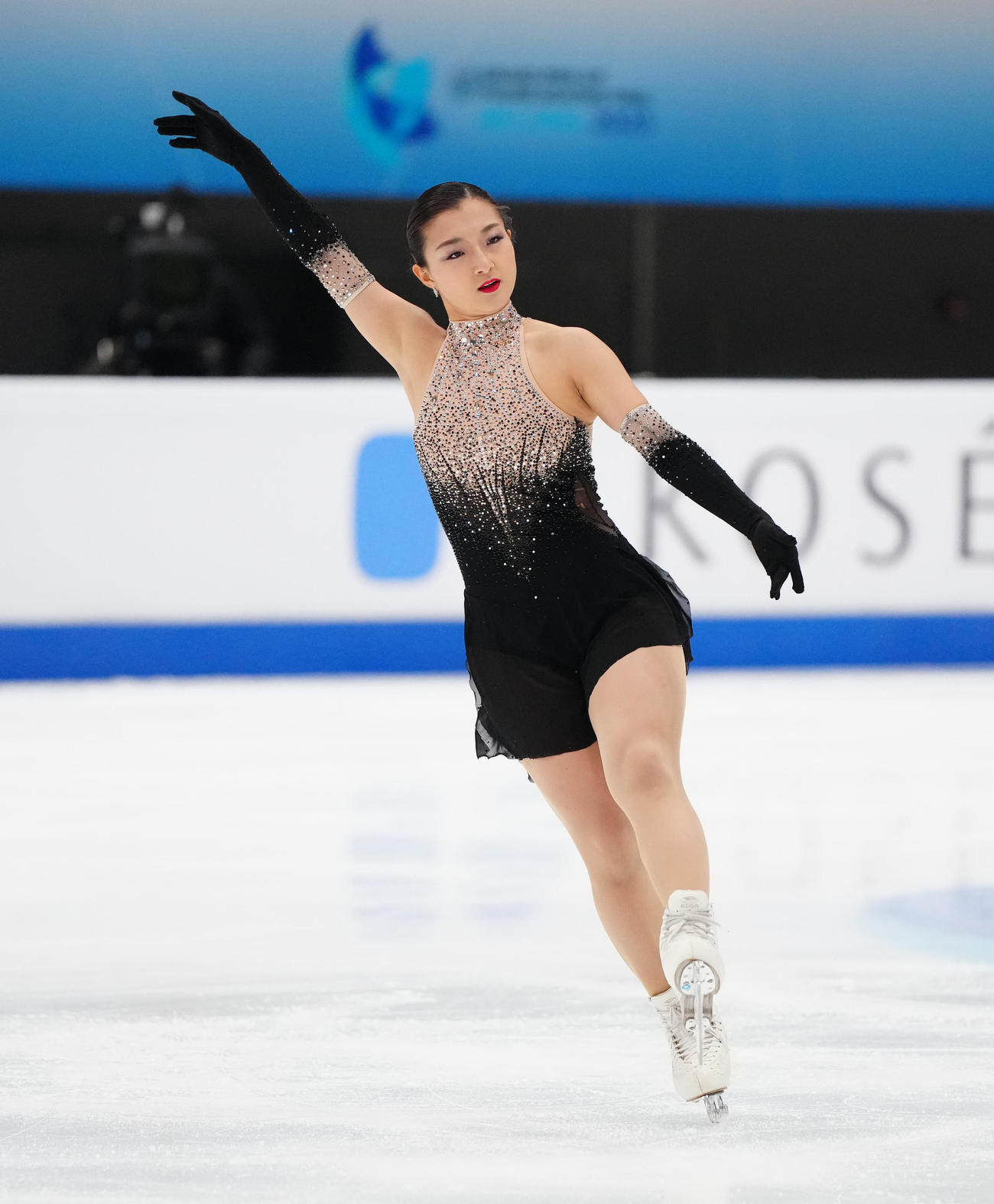 女子フリーの演技に臨む坂本（撮影・江口和貴）