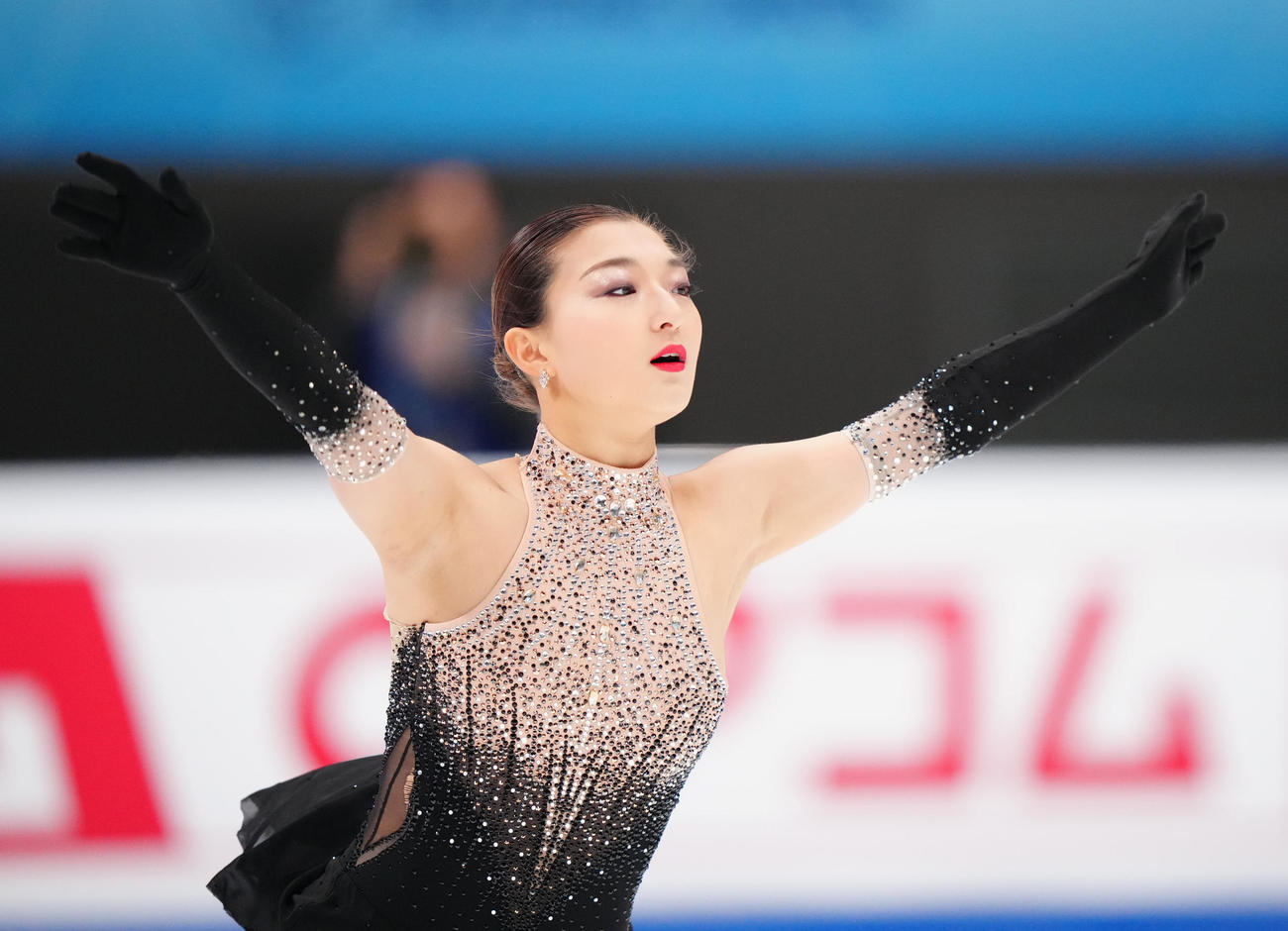 女子フリーの演技に臨む坂本（撮影・江口和貴）