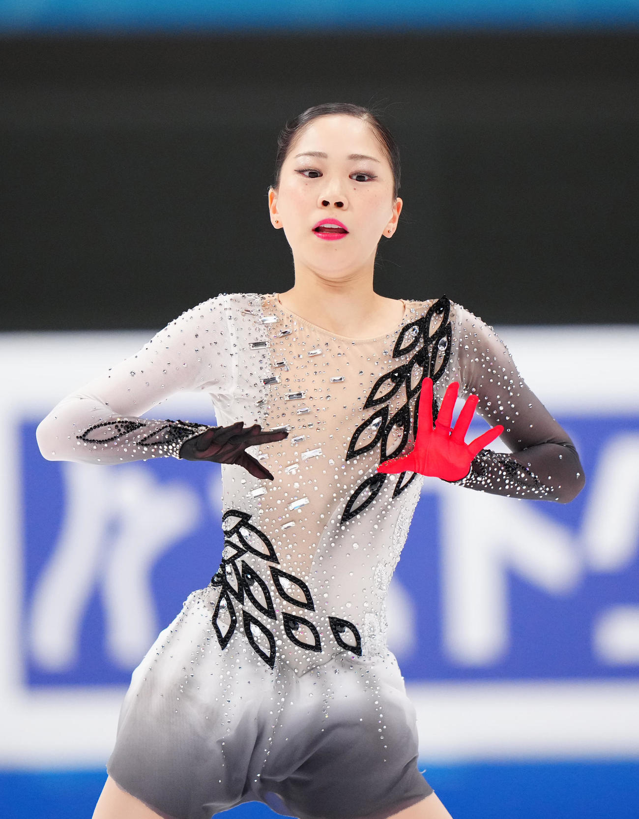 女子フリーの演技に臨む吉田（撮影・江口和貴）