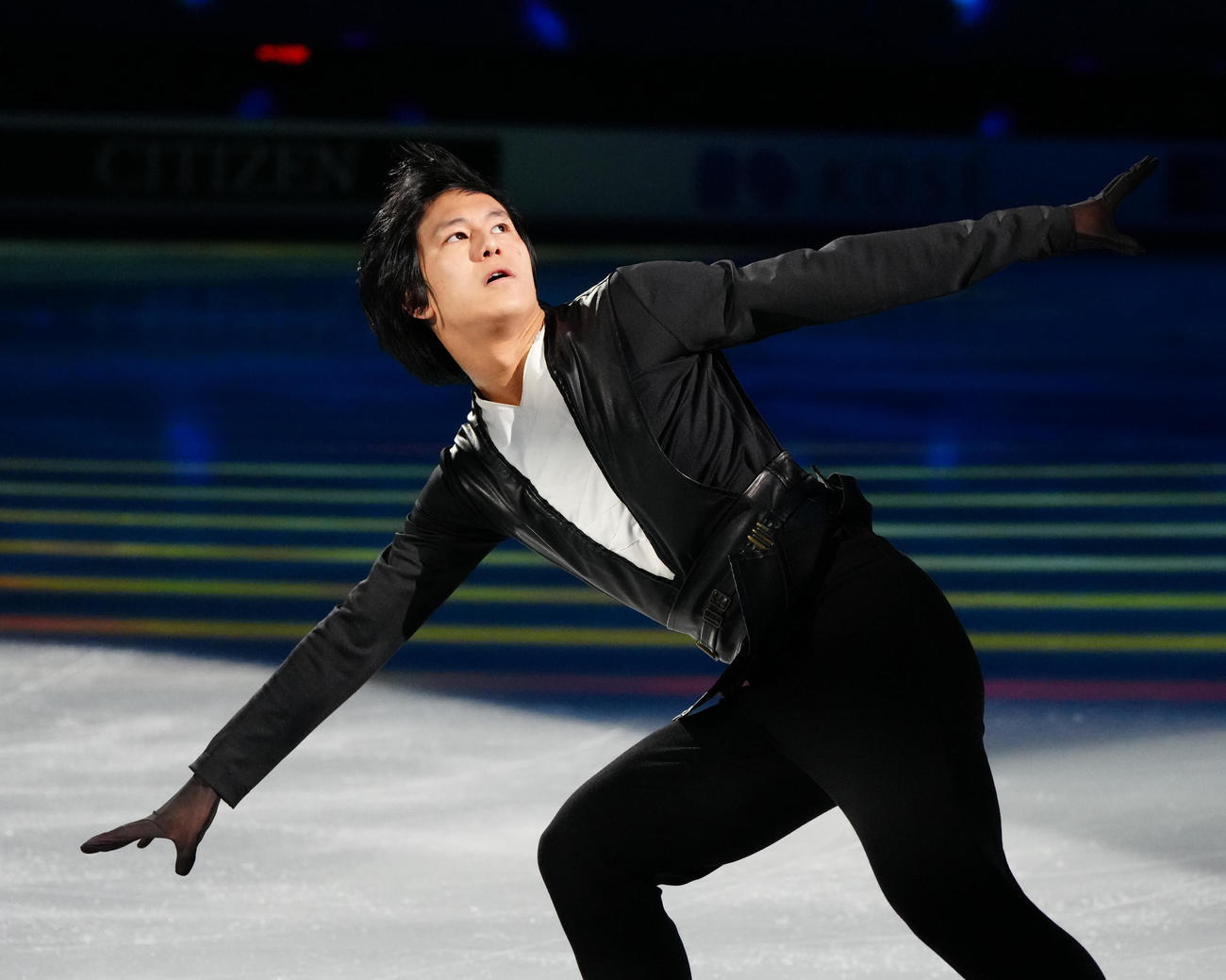 フィギュアスケートGPファイナル　エキシビションに臨む男子3位のシャオイムファ（撮影・江口和貴）