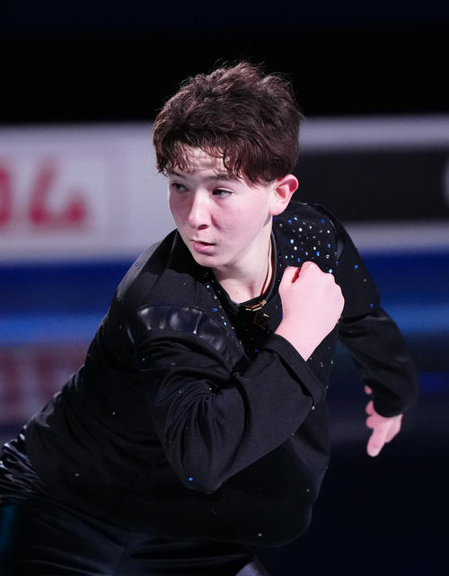 フィギュアスケートGPファイナルのエキシビションに臨むジュニア男子優勝の中田（撮影・江口和貴）