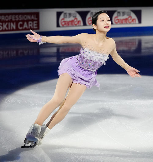 フィギュアスケートGPファイナルのエキシビションに臨むジュニア女子2位のシン・ジア（撮影・江口和貴）