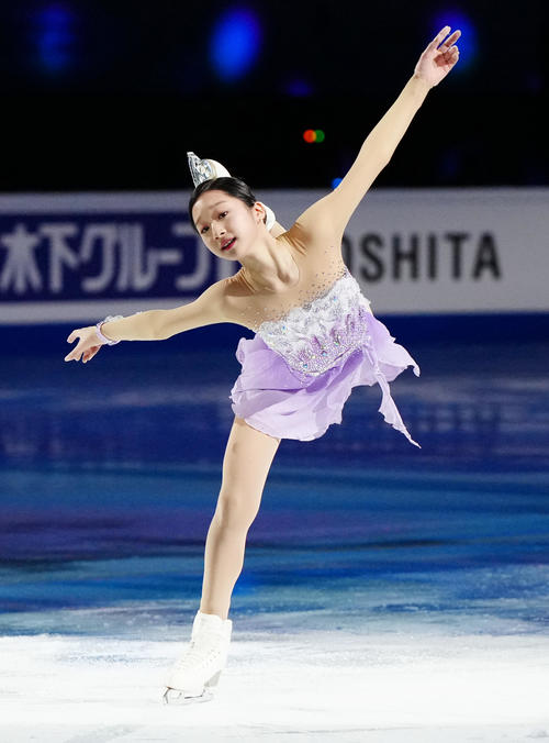 フィギュアスケートGPファイナルのエキシビションに臨むジュニア女子2位のシン・ジア（撮影・江口和貴）