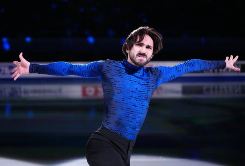 フィギュアスケートGPファイナルのエキシビションに臨む男子6位のエイモズ（撮影・江口和貴）