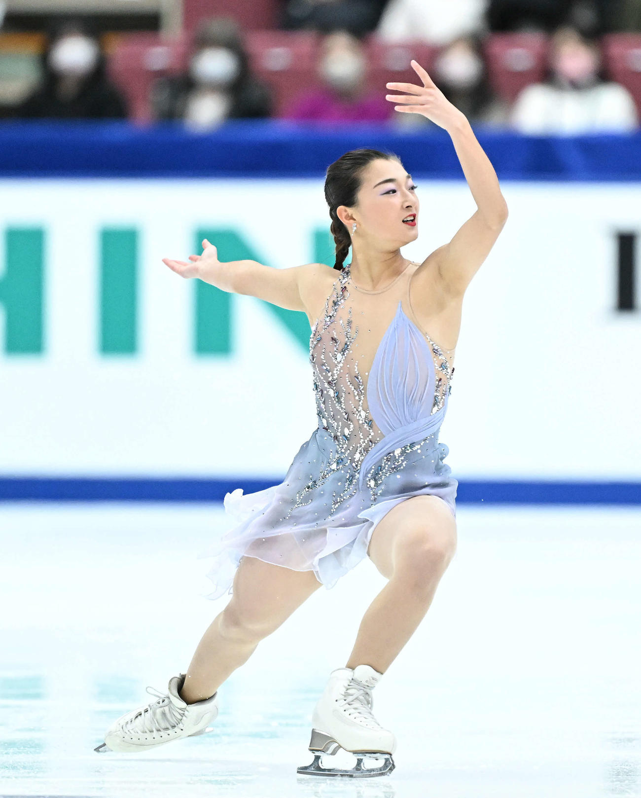 女子SPの演技をする坂本（撮影・滝沢徹郎）