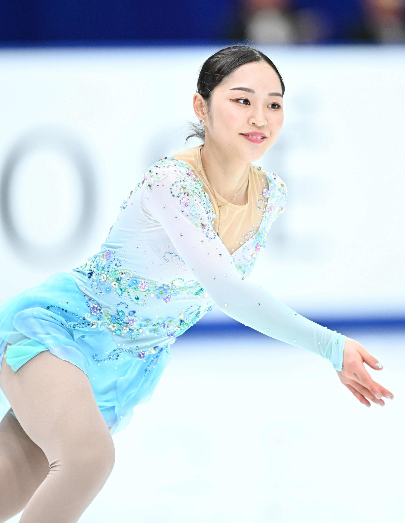 女子SPの演技をする江川（撮影・滝沢徹郎）