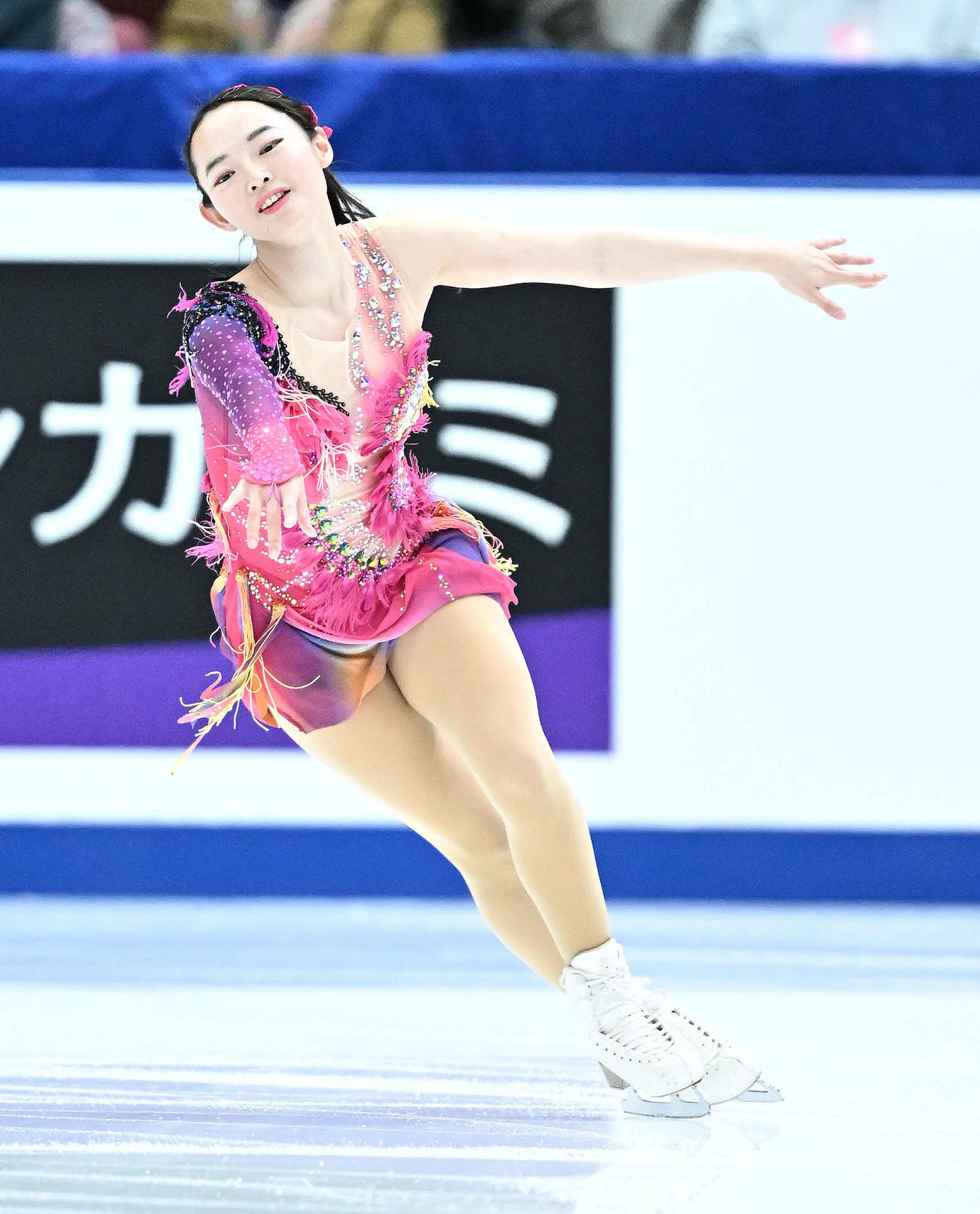 女子SPの演技をする大庭（撮影・滝沢徹郎）