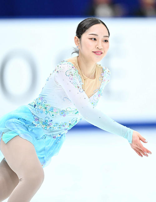 女子SPの演技をする江川（撮影・滝沢徹郎）