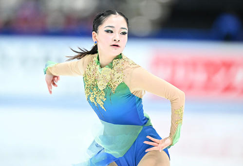 女子SPの演技をする渡辺（撮影・滝沢徹郎）