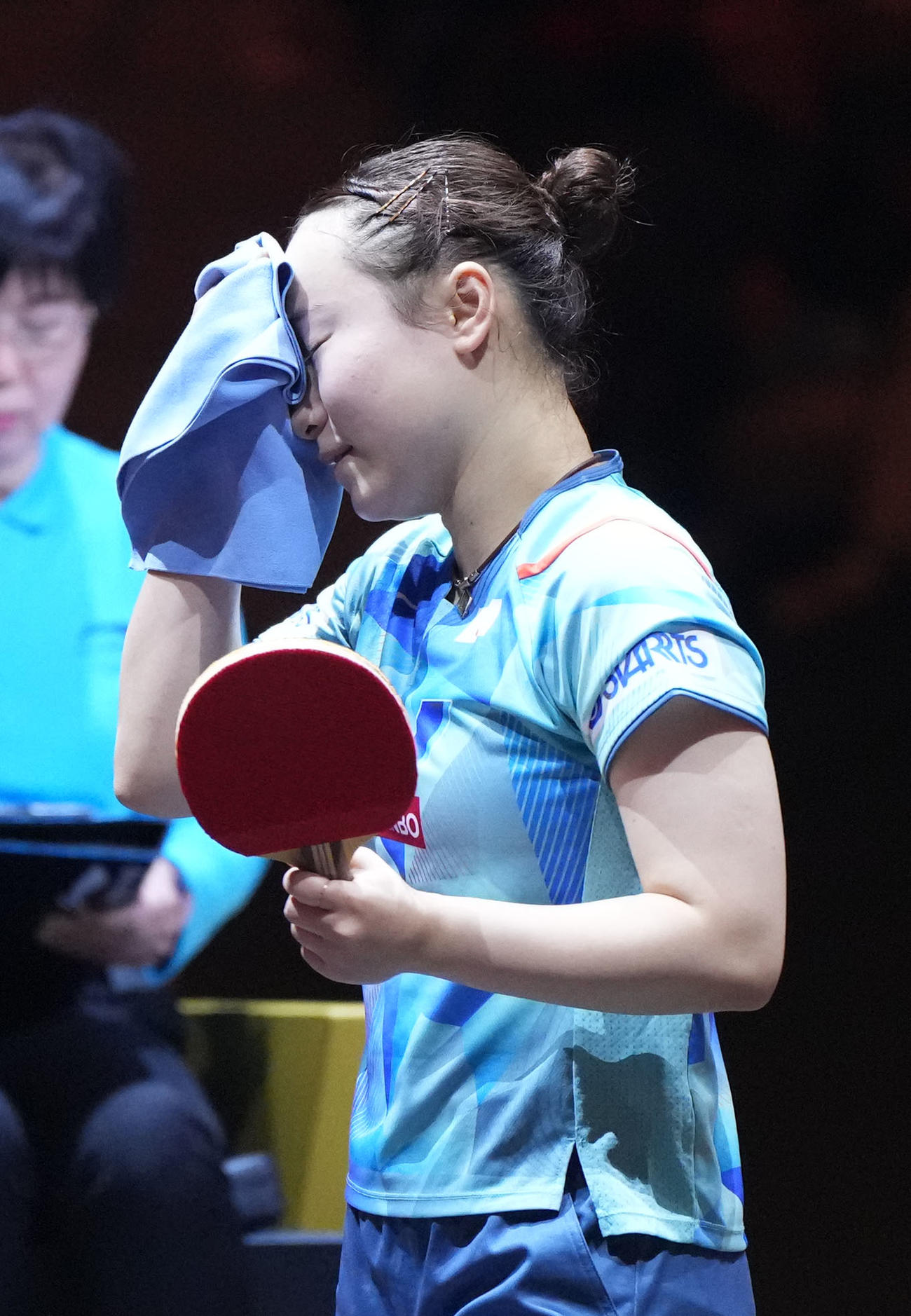 ゲームカウント3－0で陳夢に敗れた伊藤（撮影・森本幸一）
